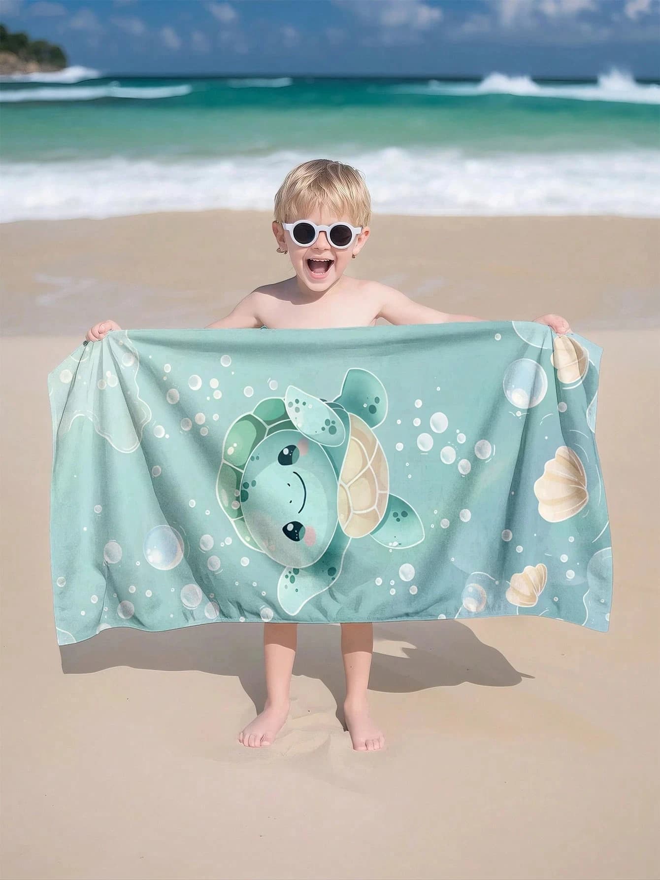 Asciugamano da spiaggia verde menta, in fibra ultrafine, assorbente, ad asciugatura rapida, per spiaggia, piscina, viaggi - asciugamani per bambini e adulti