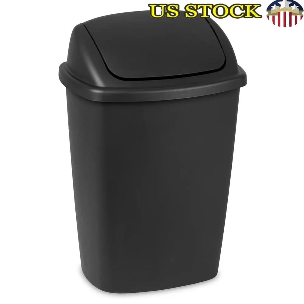 Bidone della spazzatura oscillante da 7,5 galloni Cestino della spazzatura in plastica Cucina interna Coperchio oscillante per ufficio Facile da pulire Superficie strutturata BPA gratuito