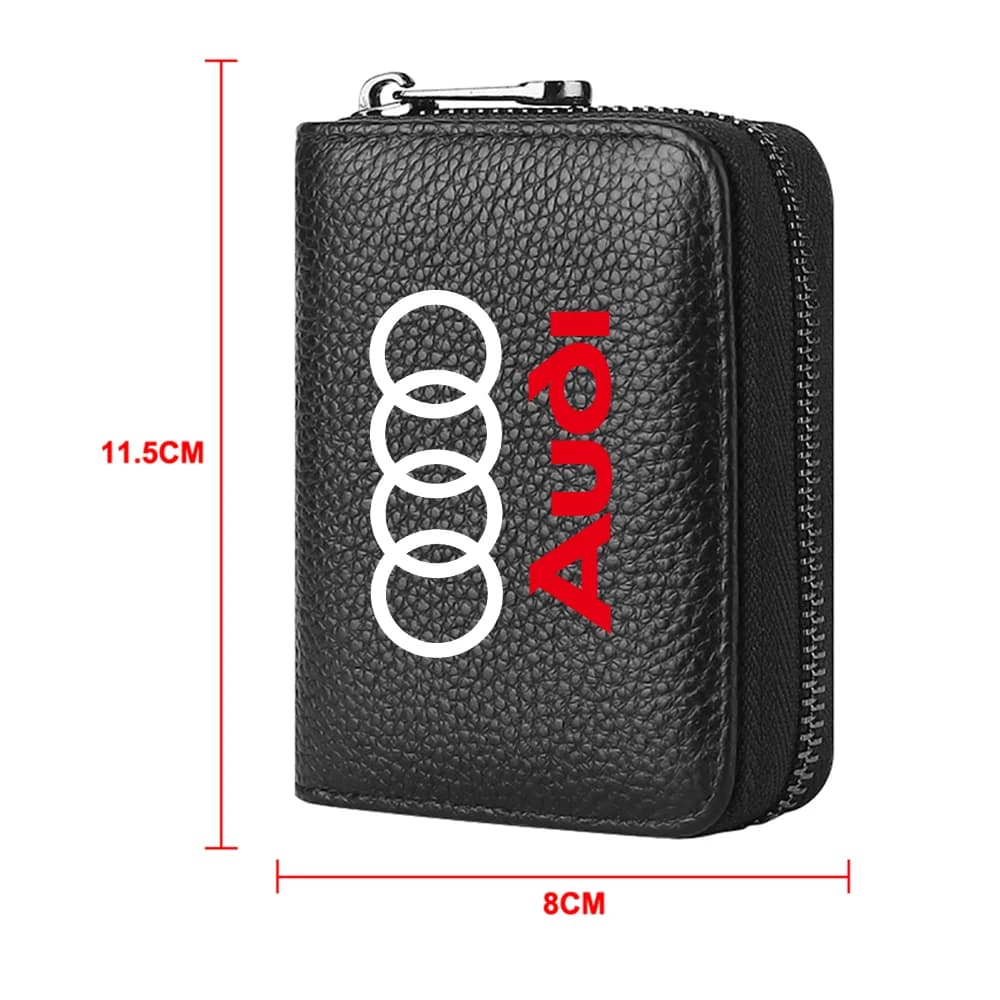 Leather Credit Card Holder Wallet ID Card Case Purse Storage Bag for Audi SLINE A1 A3 A4 B5 B6 B7 A5 A6 C5 C6 C7 A7 A8 Q3 Q5 Q7