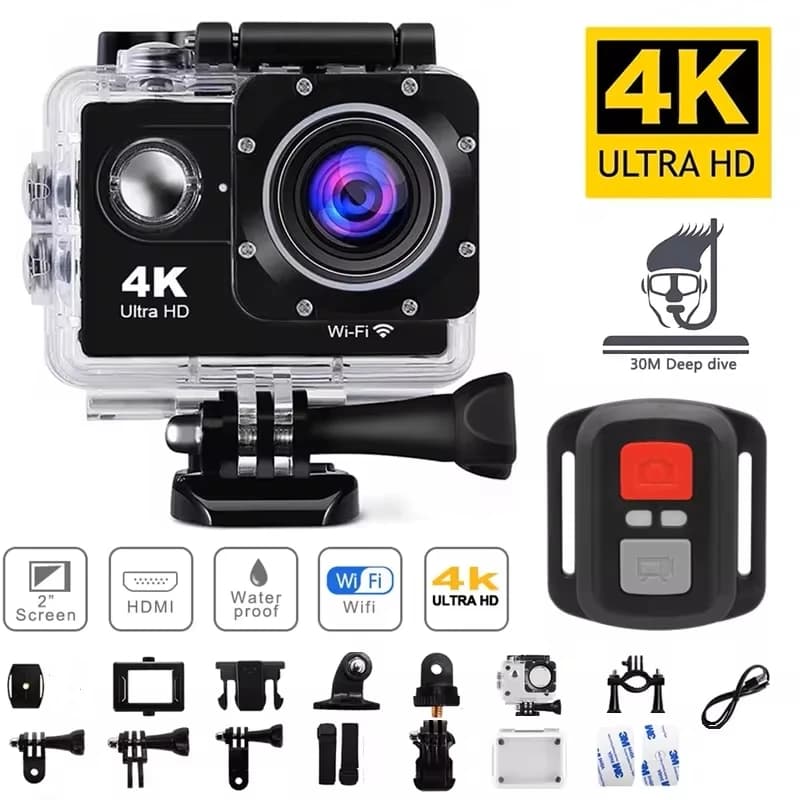 4K 1080P 30FPS WiFi Action Camera waterproof 2 inch screen 170D underwater helmet Sport Mini Cam External video recording device