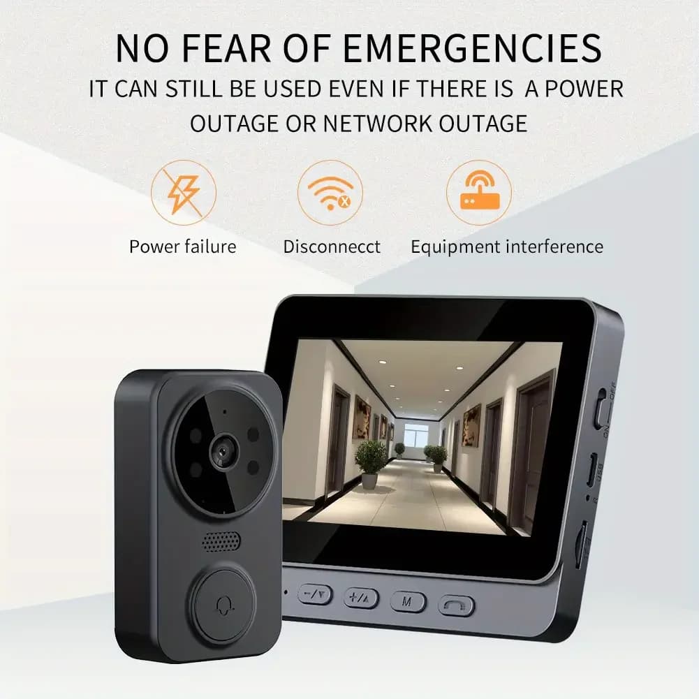 Campanello Video Wireless HD 2026 con Schermo IPS da 4.3'' - Citofono Bidirezionale, Visione Notturna, Telecamera di Sicurezza Intelligente per Monitoraggio Domestico