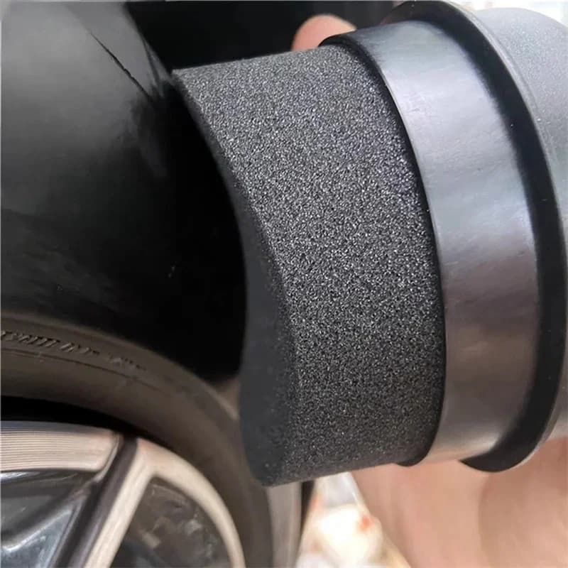 Spugna Curva per Lucidatura e Ceratura Pneumatici Auto con Coperchio, Applicatore per Pulizia e Trattamento Pneumatici, Accessori Auto