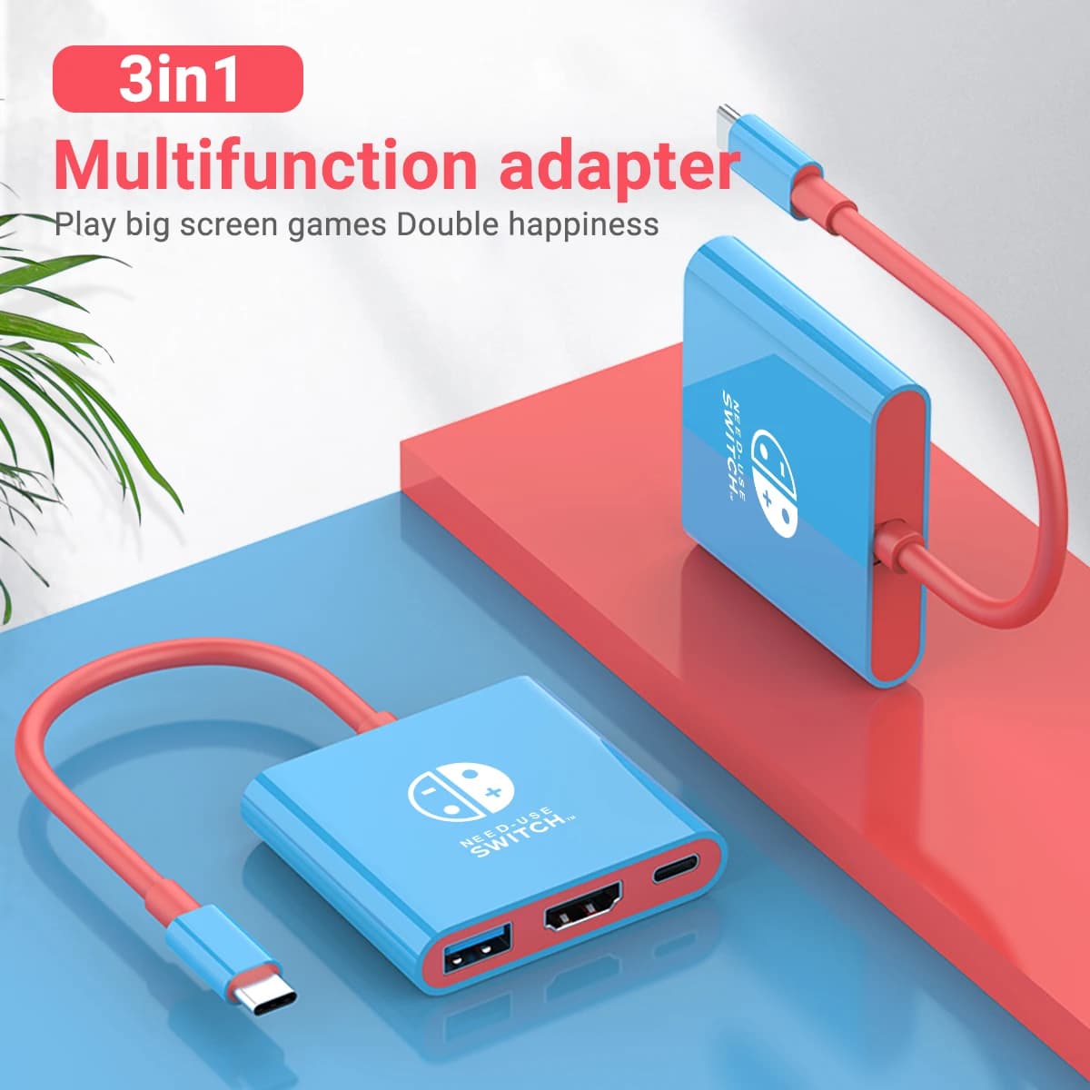 Docking station per giochi USB-C portatile 3 in 1 Hub TYPE-C con HDMI 4K per Nintendo Switch/OLED Mac Pro/Air per viaggi e giochi