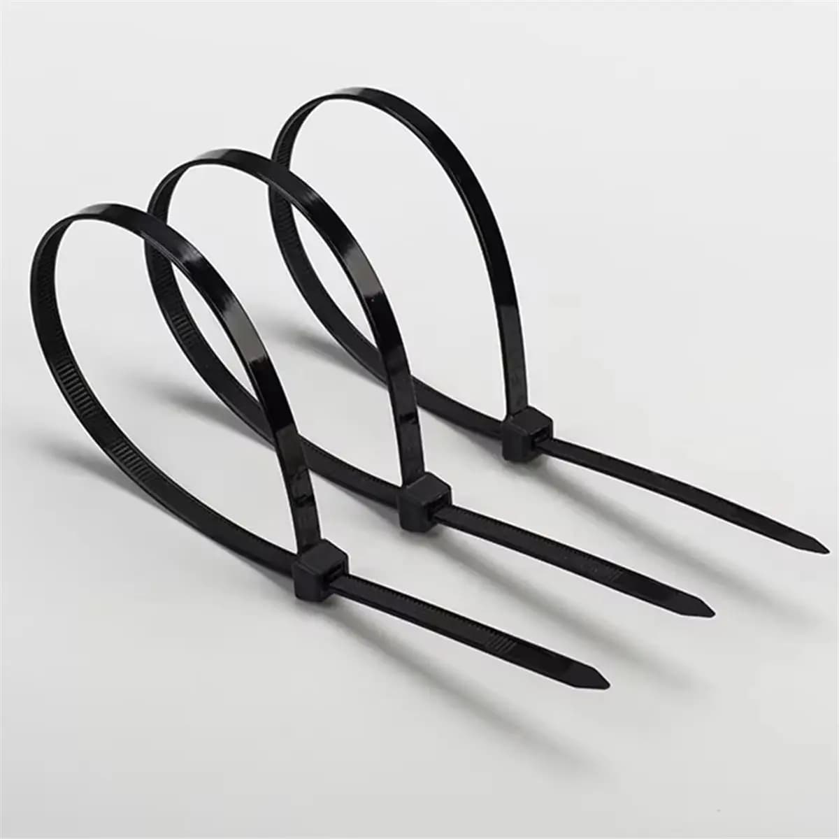 Home Tool Self-Locking Nylon Tie Black 8x200 Cable Tie Fastening Ring Cable Tie Zip Wraps Strap Nylon Cable Tie Set