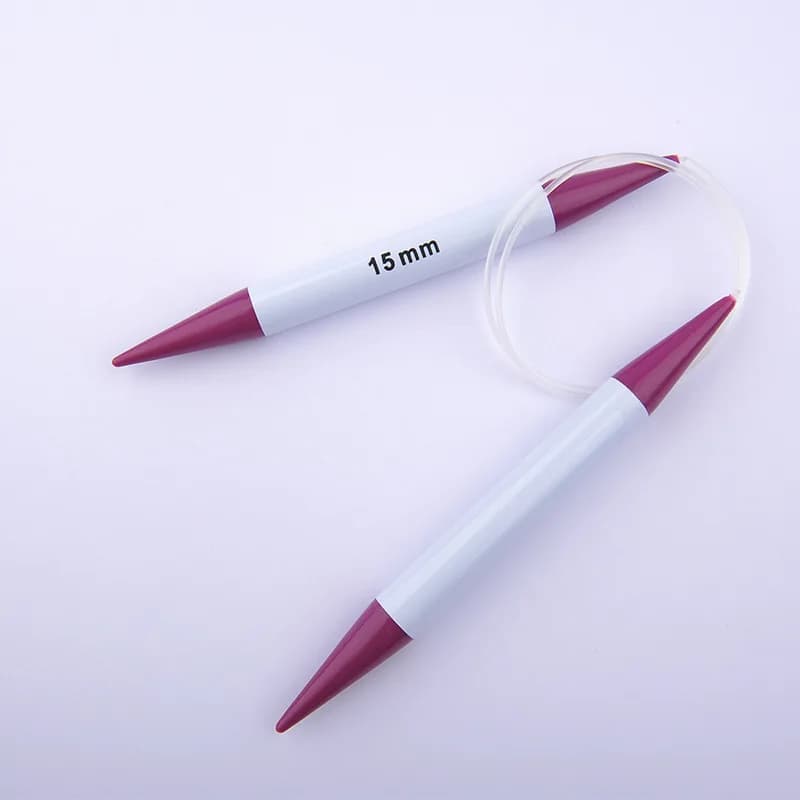 Kit per Lavorazione a Maglia con Ferri Circolari da 15mm, Accessori Fai-da-Te per Sciarpe, Maglioni e Lavori a Maglia Fatti in Casa