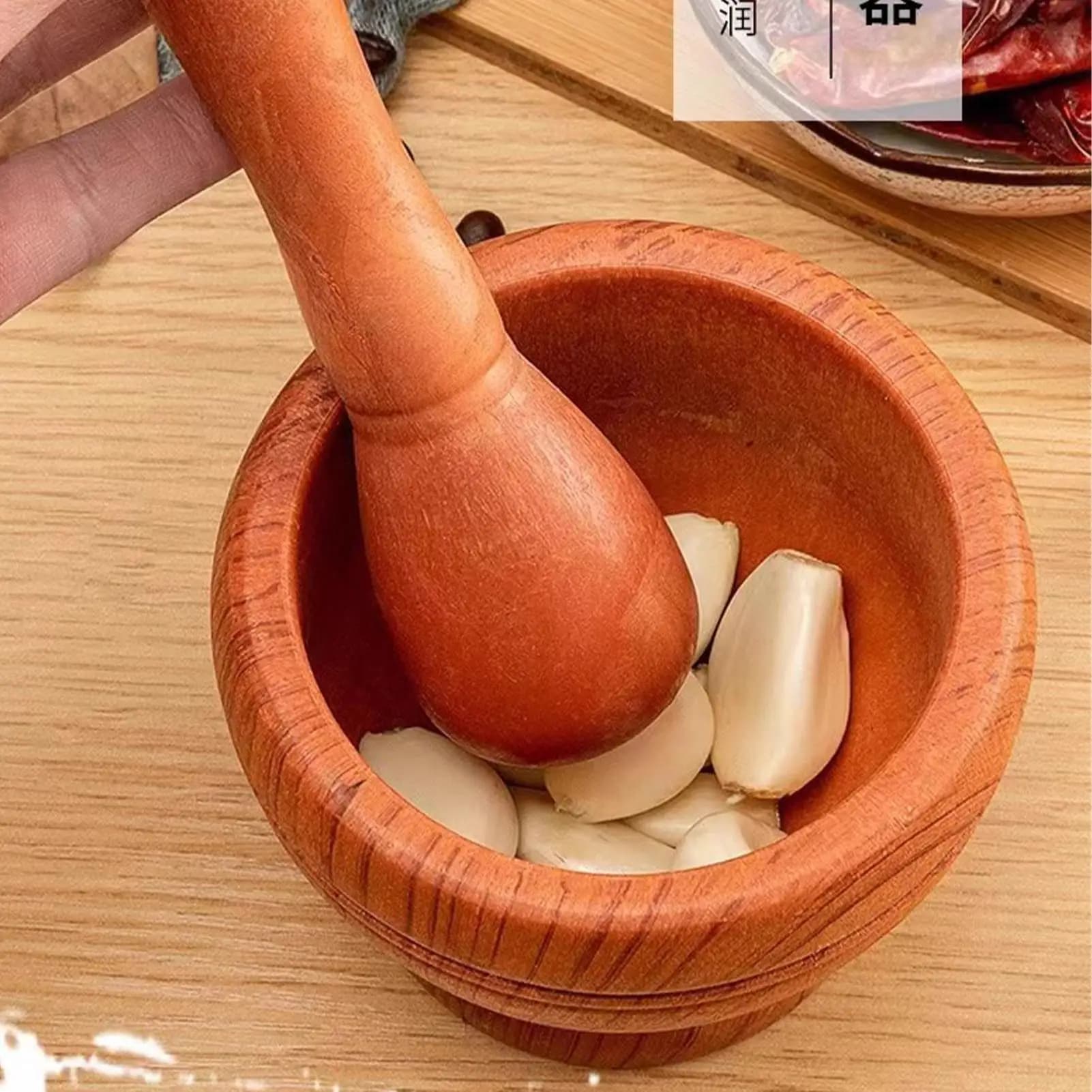 Set piloni Setmortar Pestello Aglio Erba Spezie Miscelazione Macinazione Frantoio Ciotola Ristorante Utensili da cucina per Mash Spezie Pepe