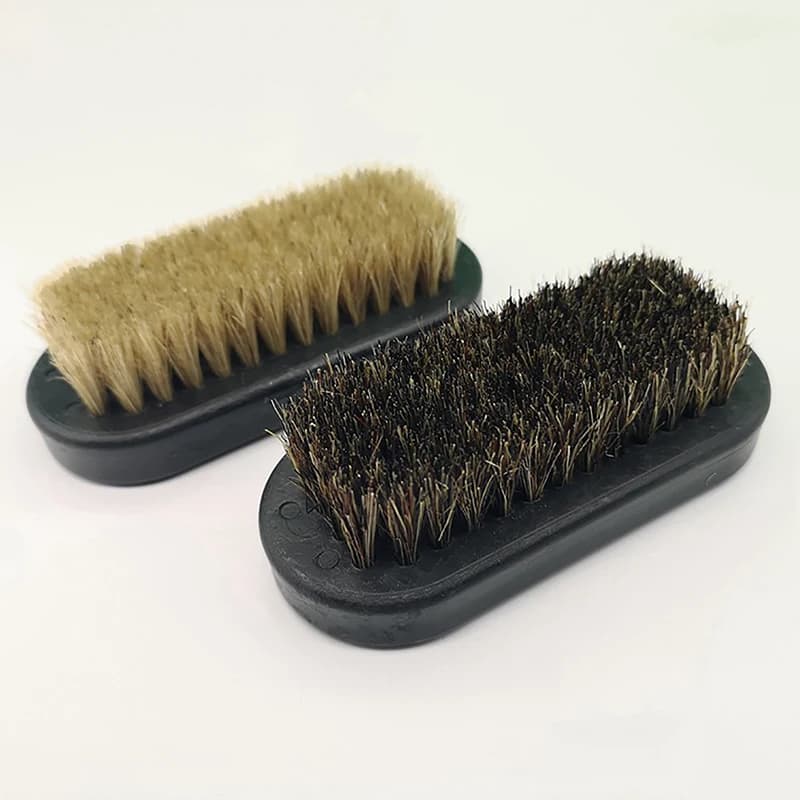 Spazzola per lucidare le scarpe in pelle per capelli di maiale strumento per lucidare morbido pulizia stivali Nub Clean Shine
