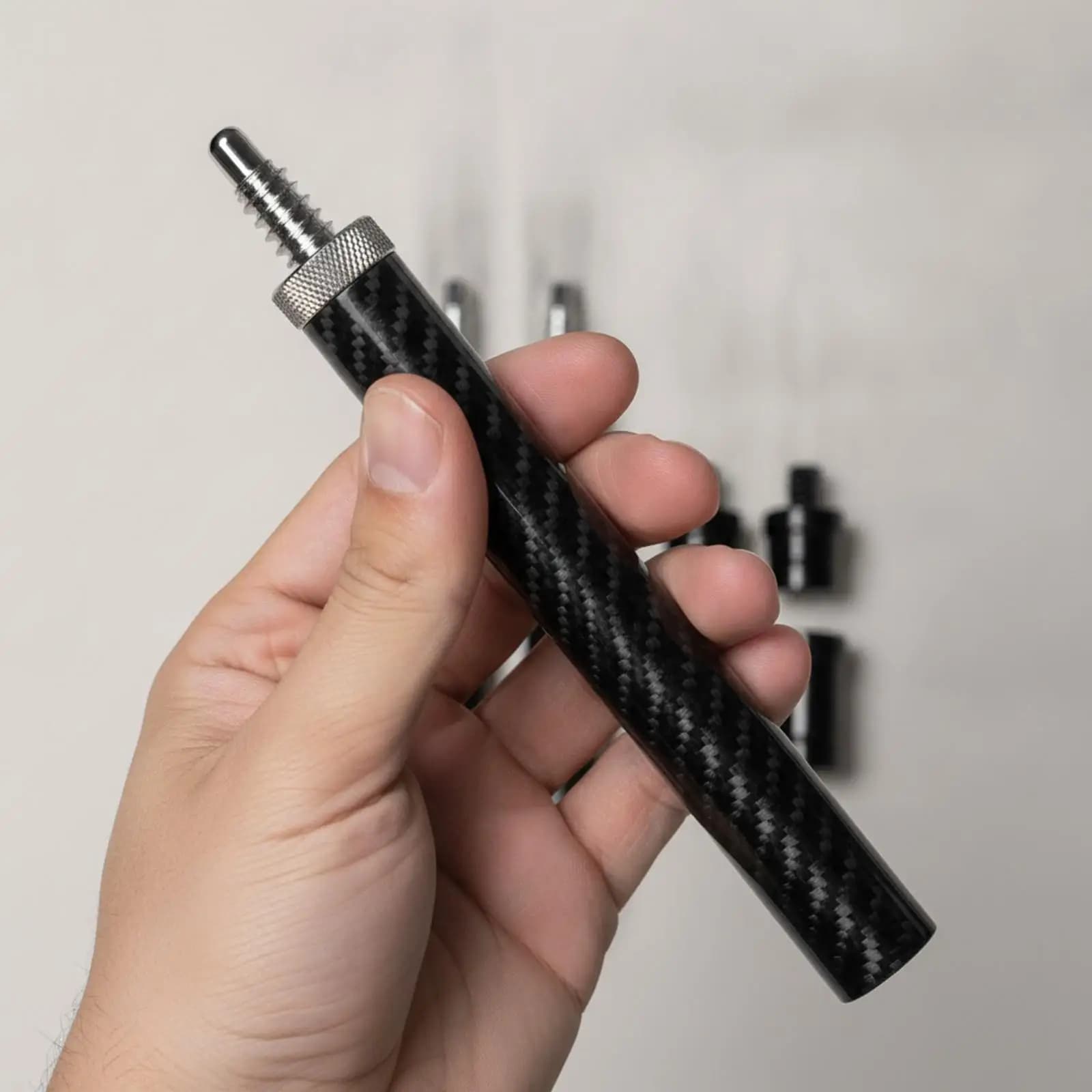 Professional Pool Billiard Cue Extension Handle Carbon Fiber Shaft Butt Connector with Protective Sleeve for Regular Play