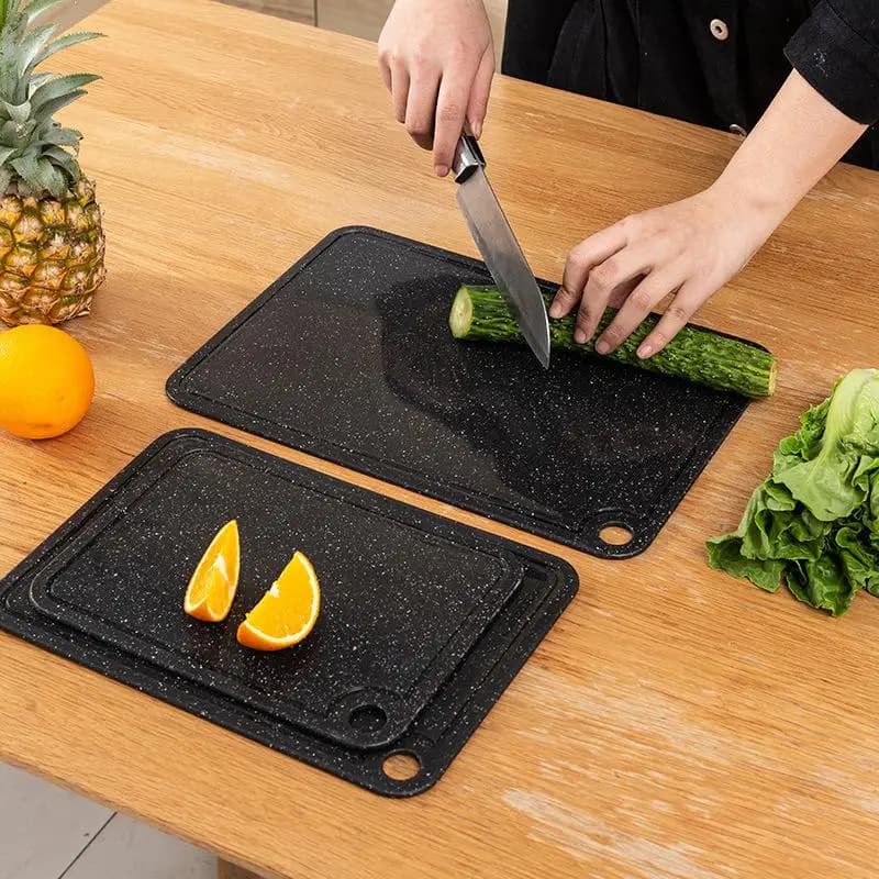 All Sizes Kitchenware High Quality Chopping Board Anti Mildew Cutting Board Black Marble Style Double Side Use