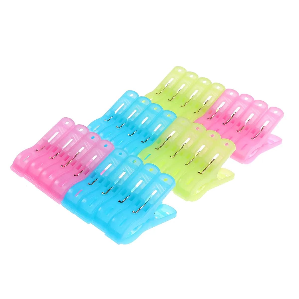 24Pcs Oil Edge Clamps Plastic Clips for Clothes Towels Photos Papers Curtains Quilts Bags Laundry Drying Travel Home