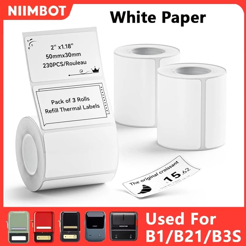 Niimbot B1 Mini Portable Thermal Printer Multi-scene Application Stickers Thermal Label For NIIMBOT B1/B21/B3S White Label New