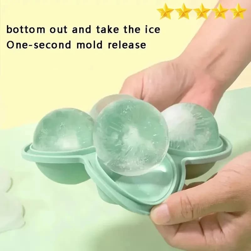 New Silicone Ice Grid Four Link Silicone Ice Hockey Creative Silicone Ball Ice Hockey Funnel Ice Grid Mold Suitable Juice Party