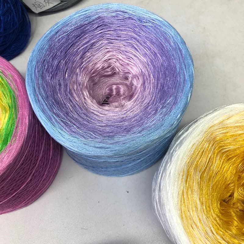 1 pz = 300g Filato Sfumato in Cotone Organico Colorato per Sciarpe, Gonne, Vestiti, Filo per Pizzo, Filato Morbido Tessuto a Mano, Materiale per Cucito Fai da Te