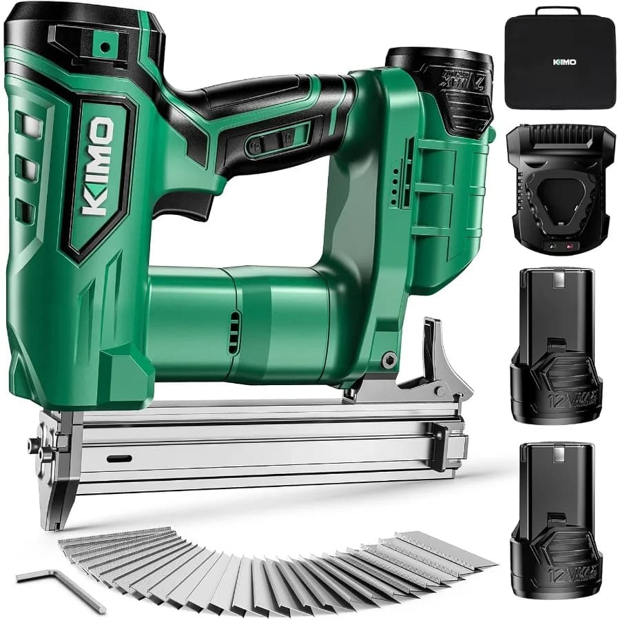 Cordless 18 Gauge Brad Nailer with Two 2.0Ah Batteries and Fast Charger for DIY Projects 5000pcs Nails Included Single and Cont