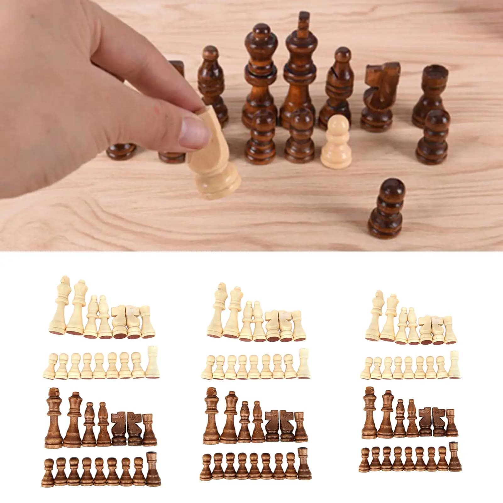 Set di scacchi in legno da 32 pezzi, gioco di scacchi per la scuola a casa da competizione