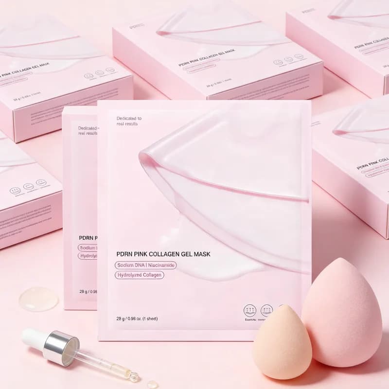 1/3/5/10 pezzi maschera viso salmone Pdrn gel al collagene rosa, idratazione profonda, idratante rinfrescante rassodante idrogel gelatina fogli per il viso