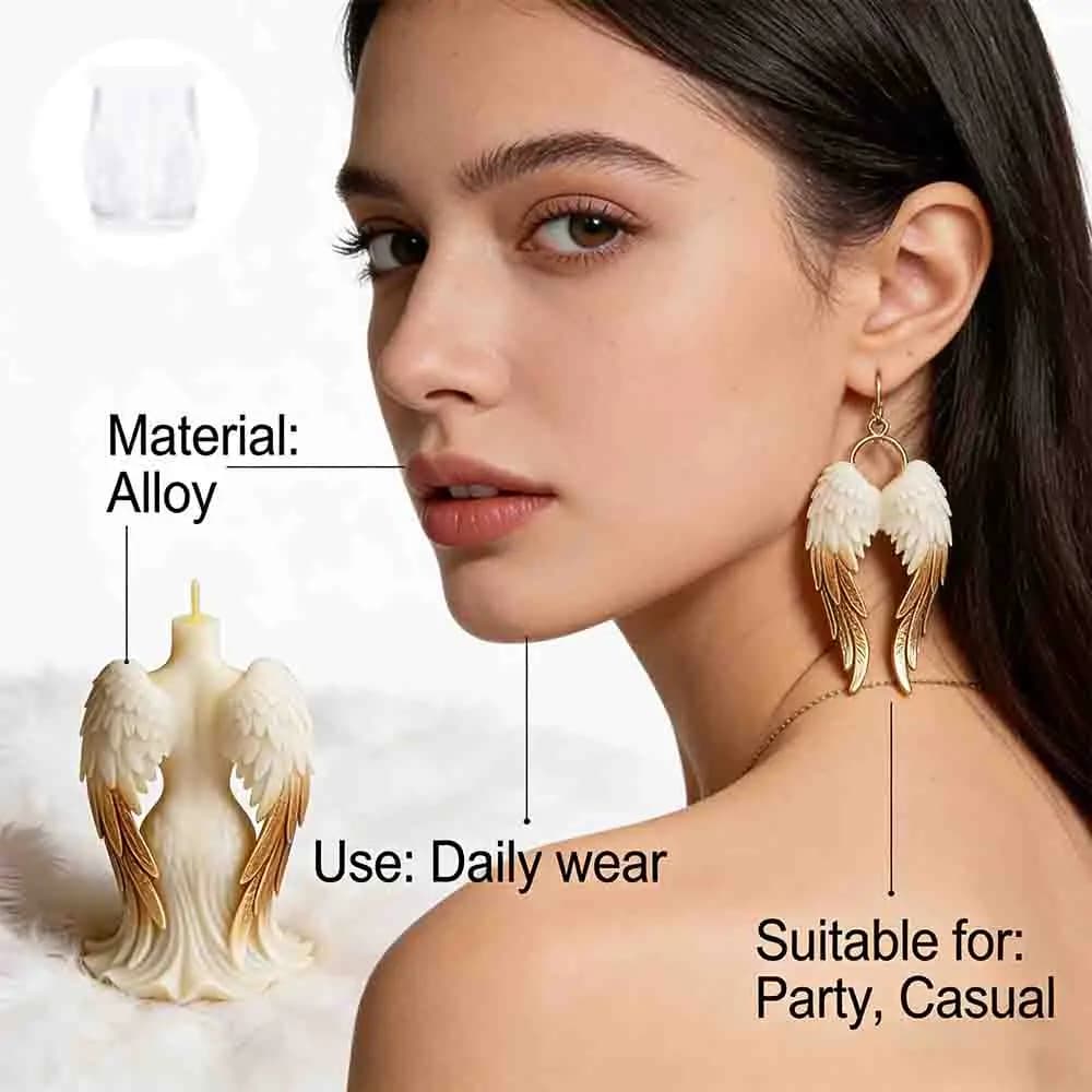 Stampo in Silicone a Forma di Ali d'Angelo per Candele, Ali di Dea, Stampi Fai-da-Te per Resina, Sapone, Gesso, Ornamenti Estetici per la Casa