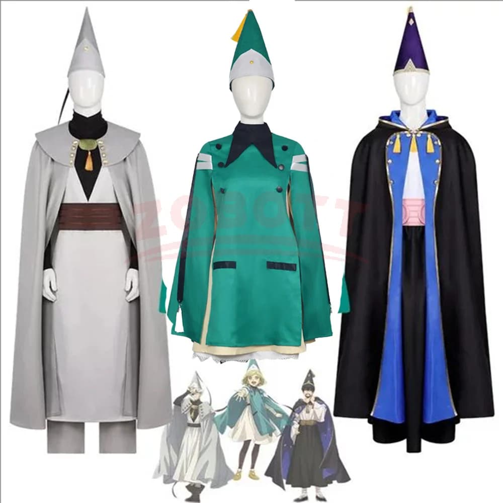 Witch Hat Atelier Qifrey Coco Cosplay Full Set Magician Robe Cloak Belt Pointed Hat Adult Women Girls Halloween Carnival Costume