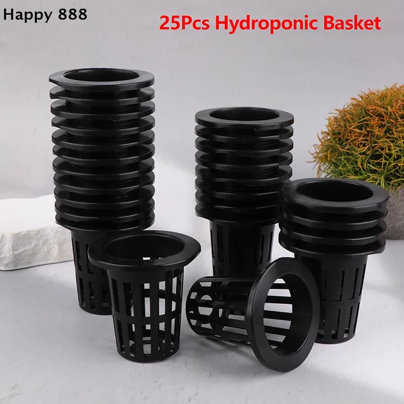 25 pieces of hydroponic baskets for growing out of soil of garden vegetables, plastic mesh pots for aeroponica