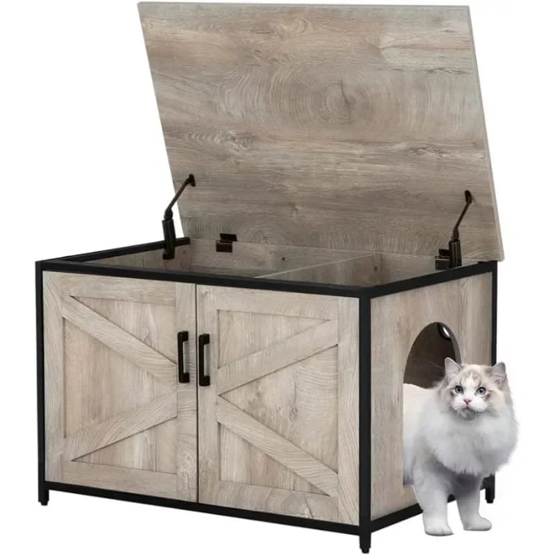 -Mobili per lettiera extra large per gatti con apertura superiore, coperchio per lettiera automatica Jumbo e scatola per gatti nascosta