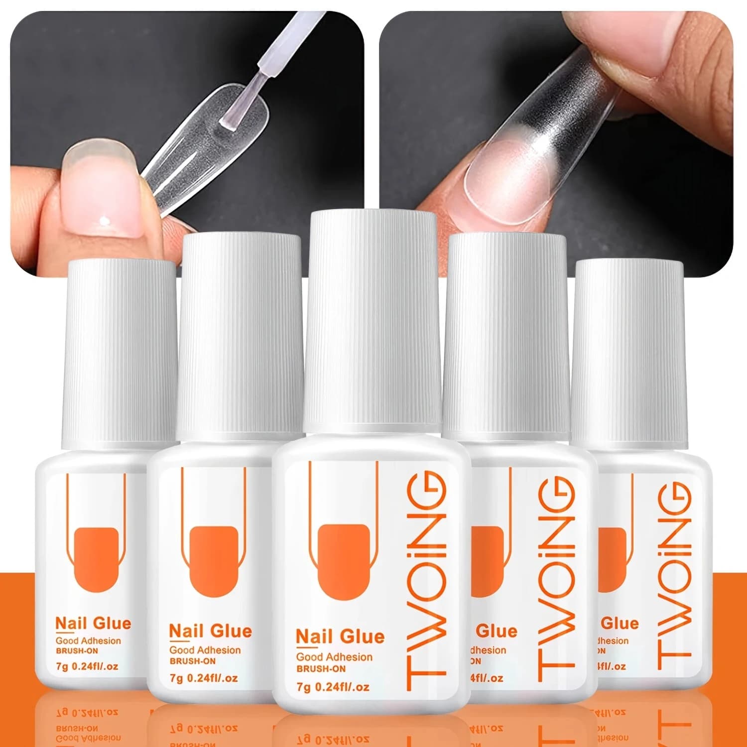 5 pieces/2 pieces 7g super strong nail glue for fake nail tips, acrylic nails, nail printing, artistic decoration of fake nails long lasting adhesion