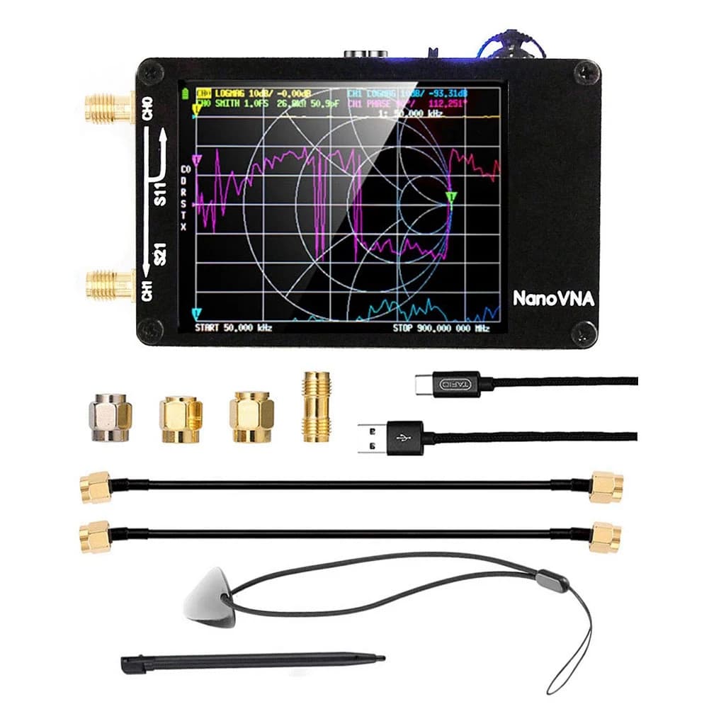 Analizzatore Antenna di rete vettoriale NanoVNA-H 10KHz-1.5GHz MF HF VHF UHF con Slot per scheda SD Shell Supprt 32G Digital Nano VNA-H Tester