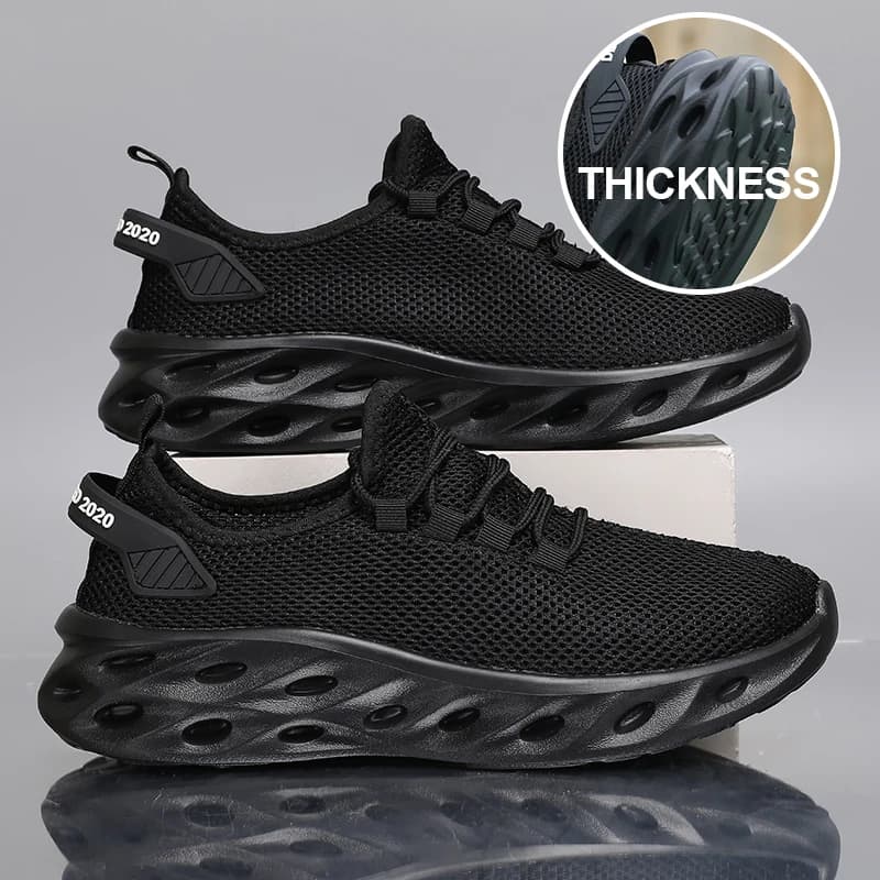 Scarpe sportive casual da uomo estive Scarpe da ginnastica leggere e traspiranti Scarpe da corsa nere in mesh per esterni Scarpe da jogging da tennis da passeggio