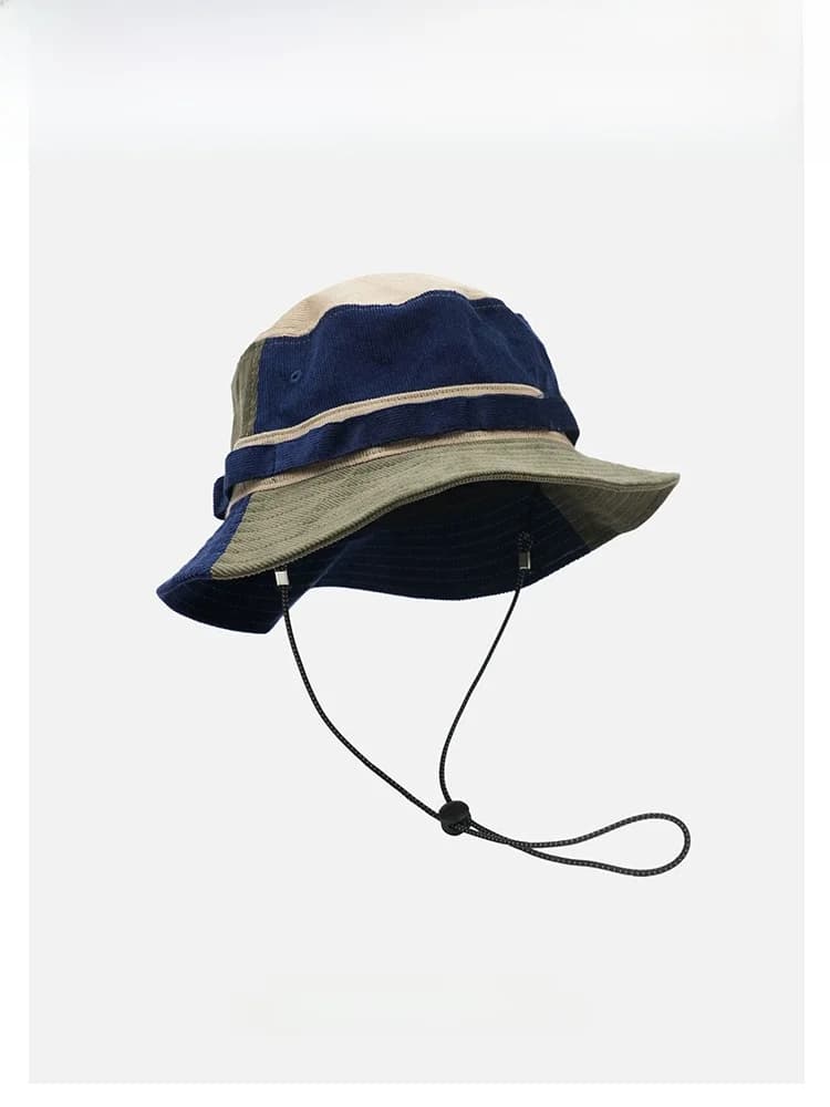 Street Style Short Brim Fishing Cap Unisex Spring Summer Sun Protection Color Block Design Fashionable Retro Brand Cotton Hat