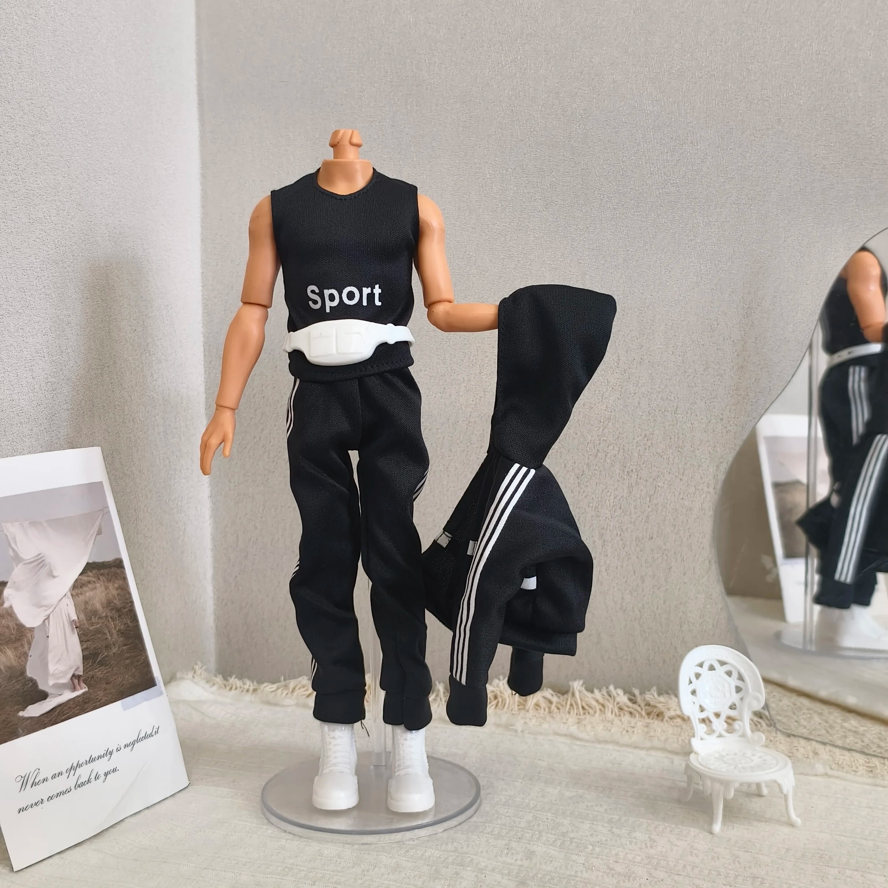 Set di Abbigliamento Sportivo Casual da 3 Pezzi per Bambola KEN 1/6 da 30cm, Stile Moda Muscolare