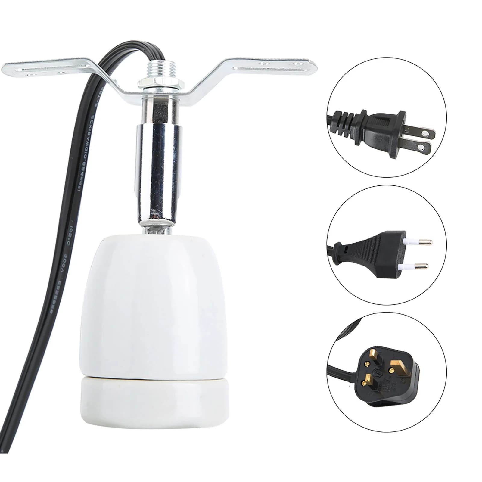 E27 Rotatable Reptile Pet Clip Heat Lamp Bulb Base Socket Holder 300W Ceramic Heat Lamp Holder
