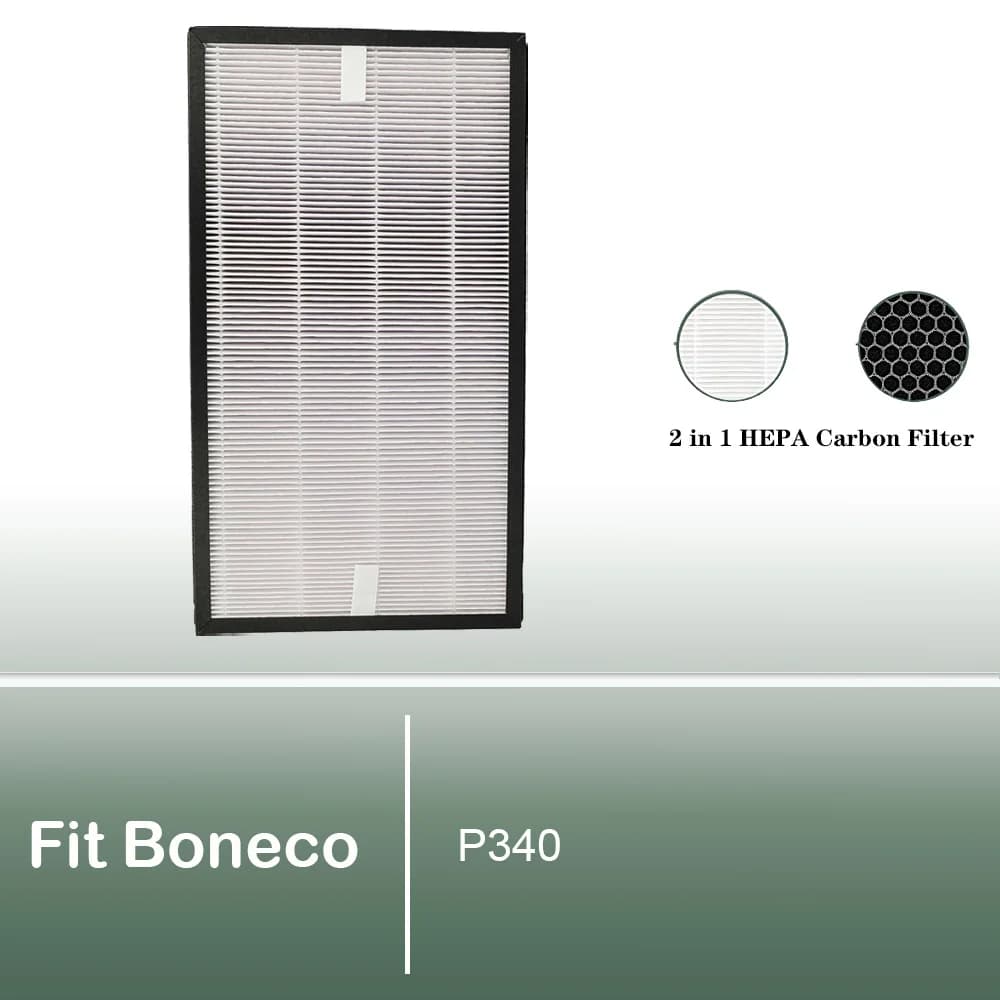 A341 Air Filter compatible with Boneco P340 Air Purifier，2 IN 1 Combi Filter HEPA + Activated Carbon