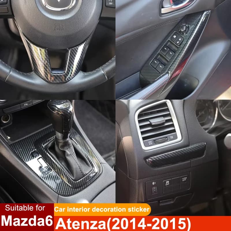 For Mazada 6 Atenza Car steering wheel Gear lever Cover panel Wall decal Plastic interior editing accessories