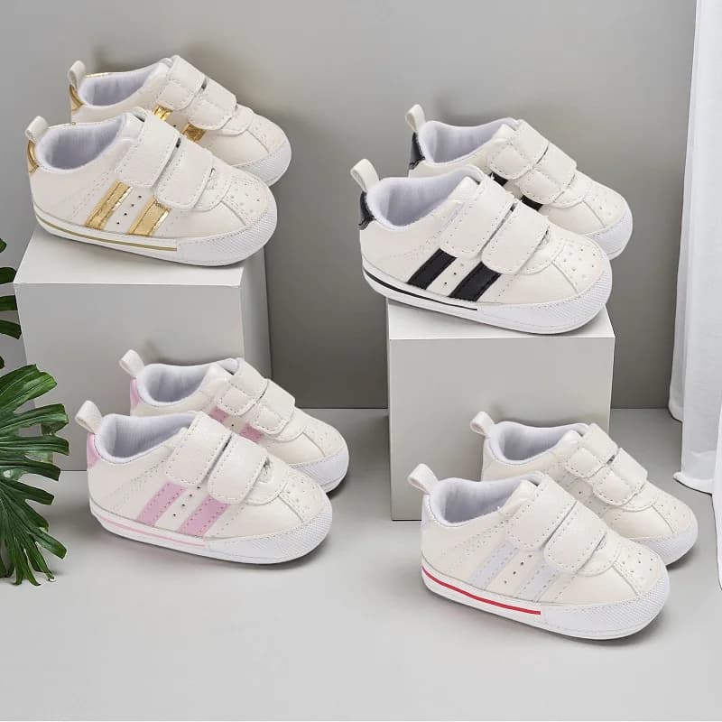 HAIZHIW NUOVO Bambino Suola Morbida Scarpe Da Ginnastica Antiscivolo Bianco Carrozzina Scarpe Per Neonato Ragazzo Scarpe Casual Della Banda Prewalker Scarpe Da Ginnastica Per Le Ragazze
