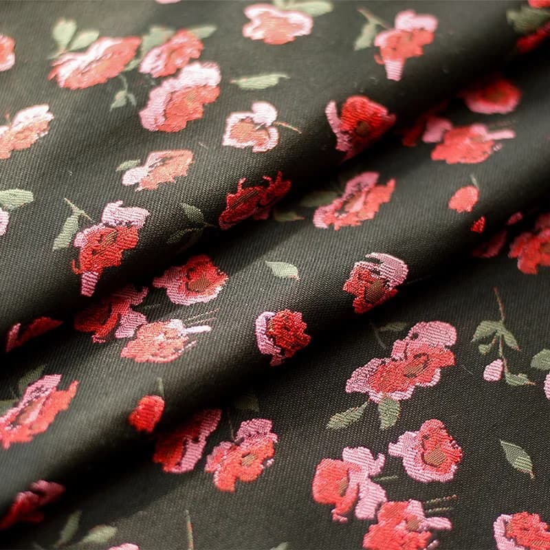 Tessuto jacquard tinto in filo floreale Autunno e inverno Giacca da donna Borse Scarpe per realizzare tessuti