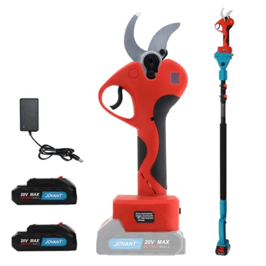 Telescopic Electric Scissors for Powering with Portable Bag. 1.6-inch Telescopic Electric Power Adapter (4CM) for Tree Power, with 2 Spare Parts.