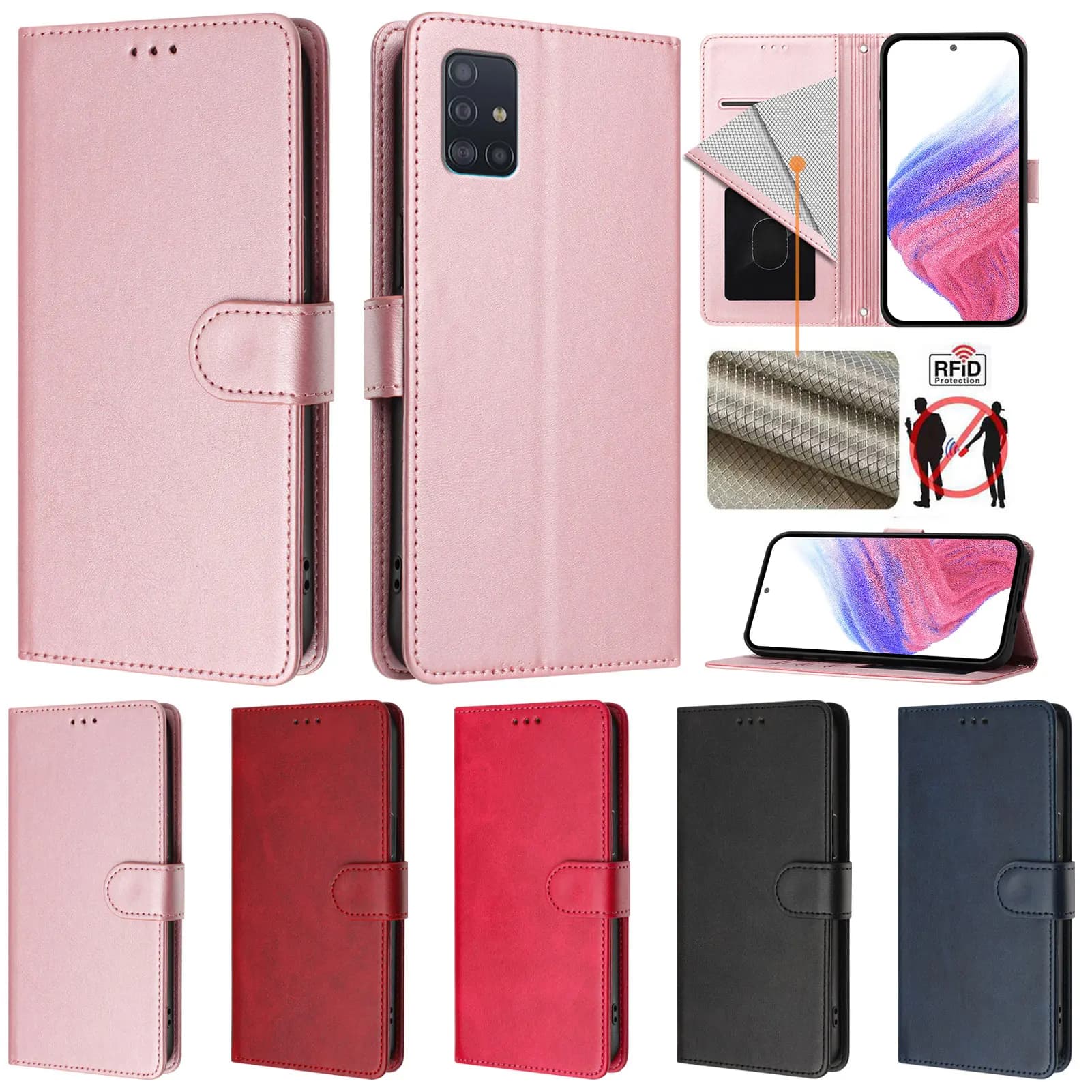 Custodia a Portafoglio in Pelle per Samsung Galaxy A91 A71 A51 A41 A31 A21s A21 A11 A01 A70s A70 A20s A20e A10e Cover Posteriore per Telefono