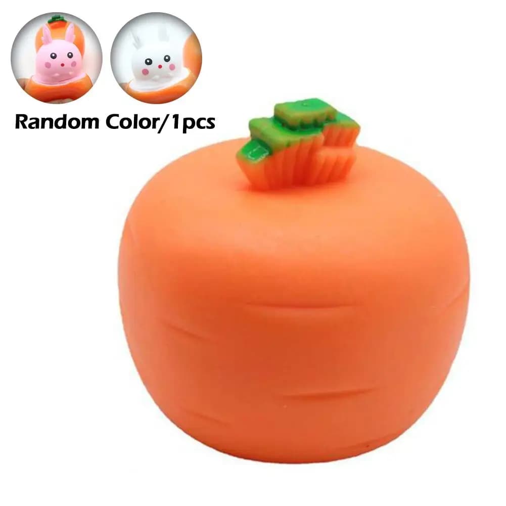 Random 1Pc Telescopic Carrot Rabbit Cup Squishy Toy Pop-Up Sound Squeeze Fidget Toy Cute Radish Rabbit Musical Stress Relief Novelty Gift For Kids
