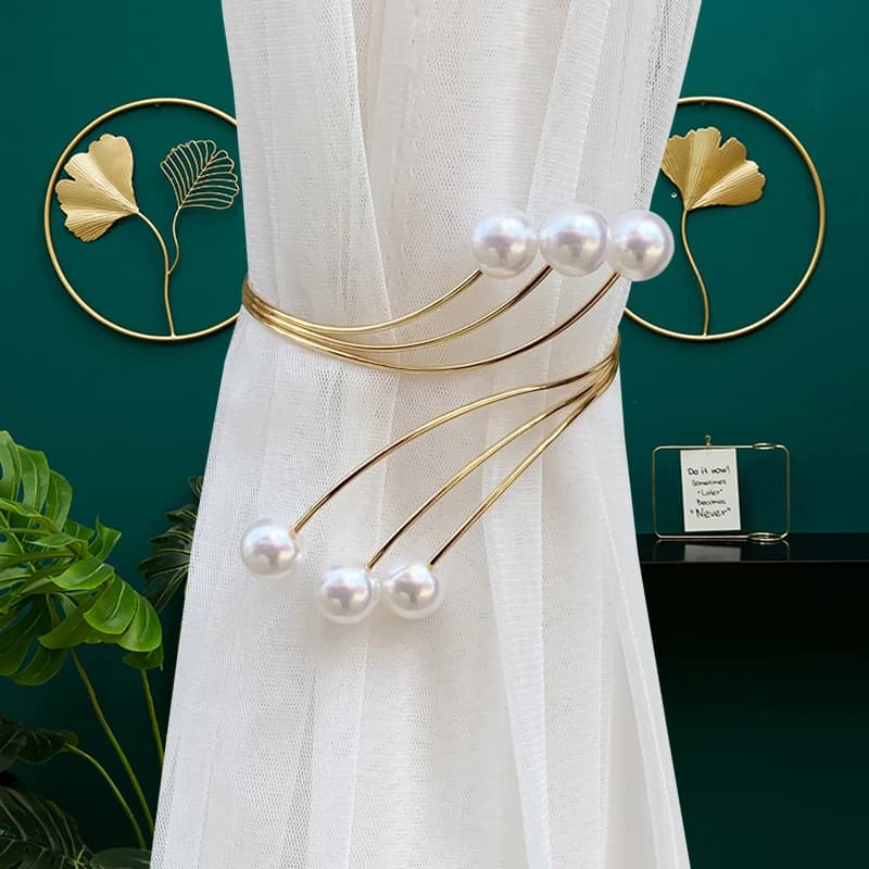Clip per tende in lega di perle: fermacravatte natalizie senza trapano, decorazioni per finestre festive con supporti a scatto per tende trasparenti