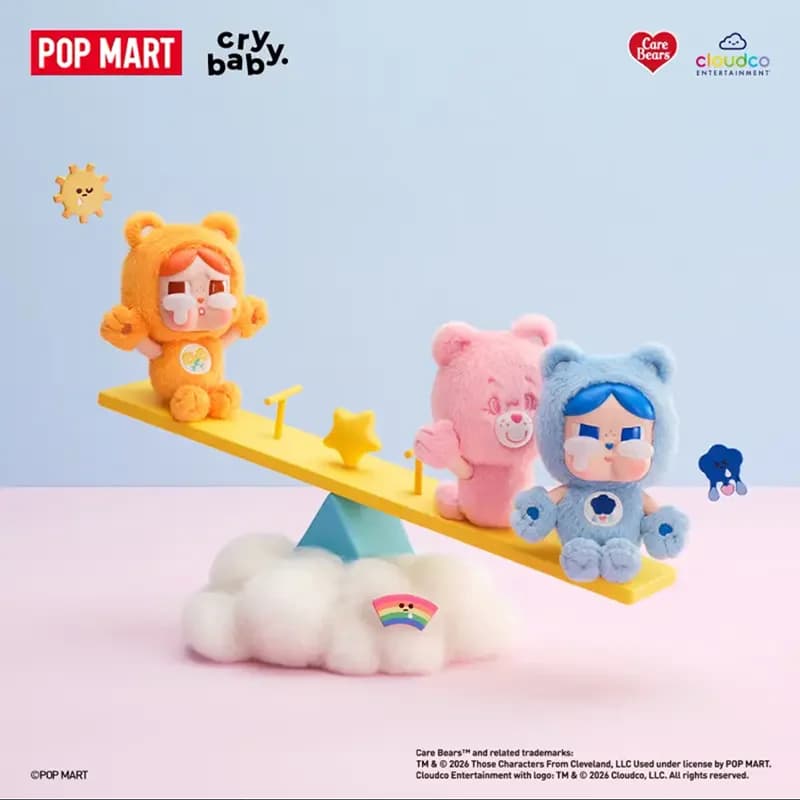 POP MART CRYBABY Care Bears Series Vinyl Plush Pendant Blind Box Mystery Box Toys Kawaii Ornaments Figurines Home Decor