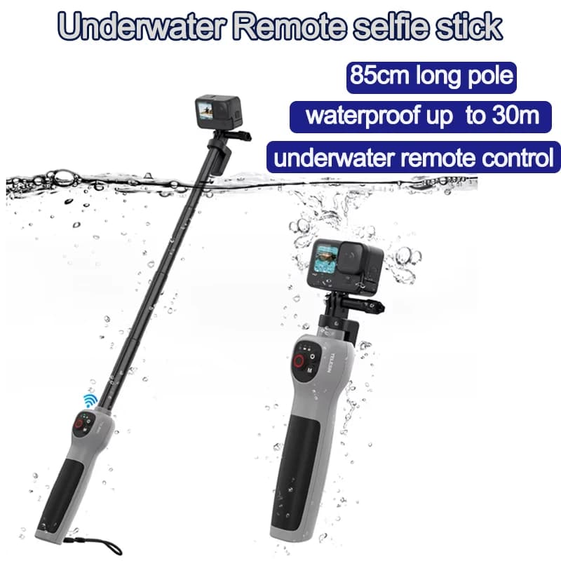TELESIN Diving Subacquea 0.85M Selfie Stick Impermeabile Selfie Stick Telecomando Senza Fili Per Gopro Hero 8 9 10 11 12