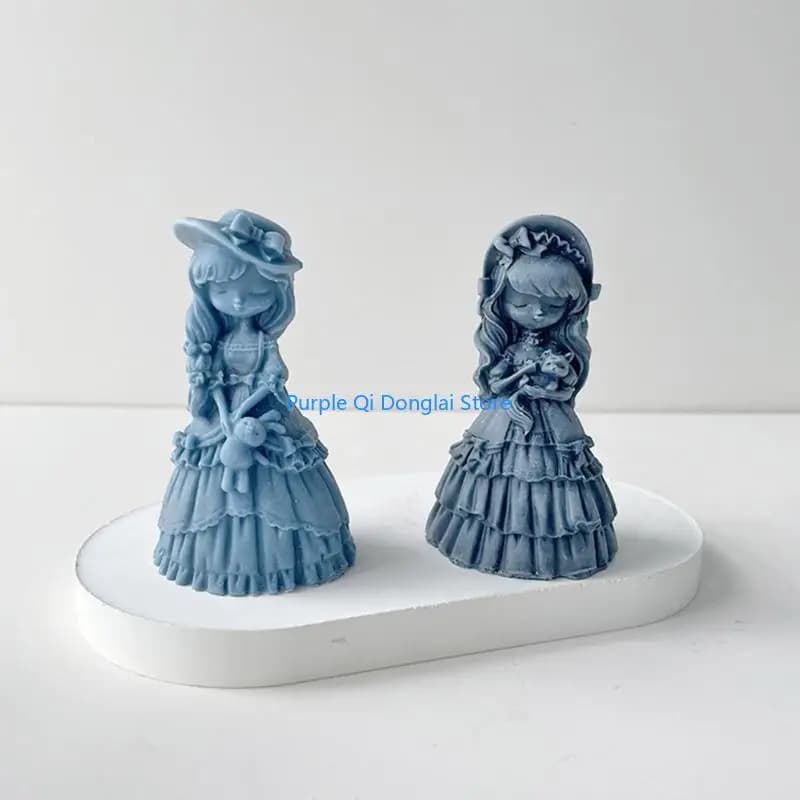 L21E Girl Gypsum Candela in gesso stampo epossidico in resina stampo che produce ornamento a casa