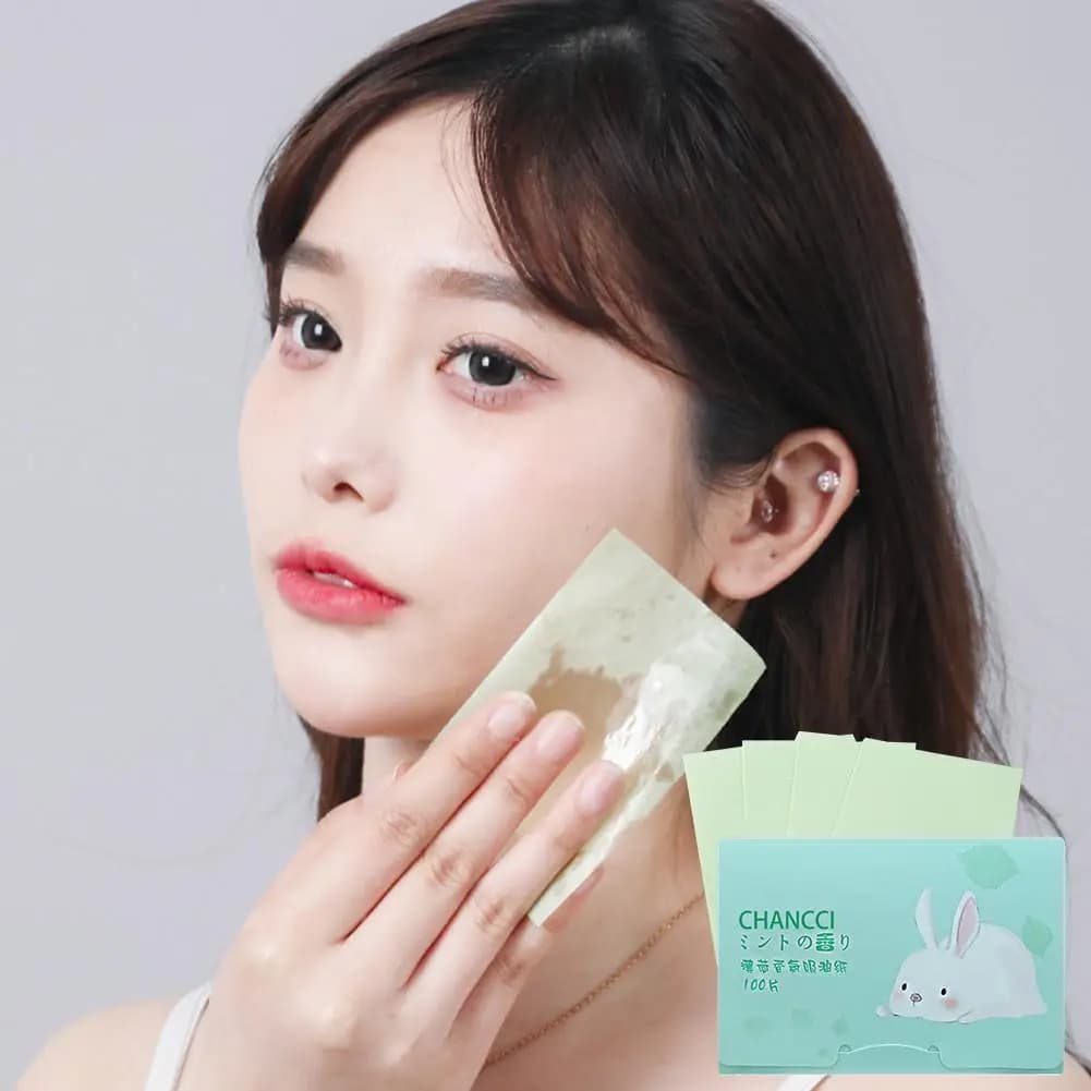 100 pcs/borsa Viso Oil Blotting Paper Opaca Face Salviette Oil Control Viso Cleansing Tools Beauty Card For Face Absorbent Oil