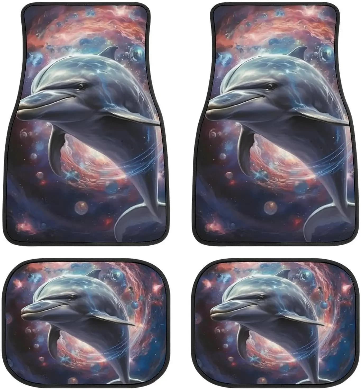 Dolphin 4 pezzi Tappetini per auto Tappeti anteriori posteriori per veicoli Tappeti per auto universali adatti alla maggior parte delle auto