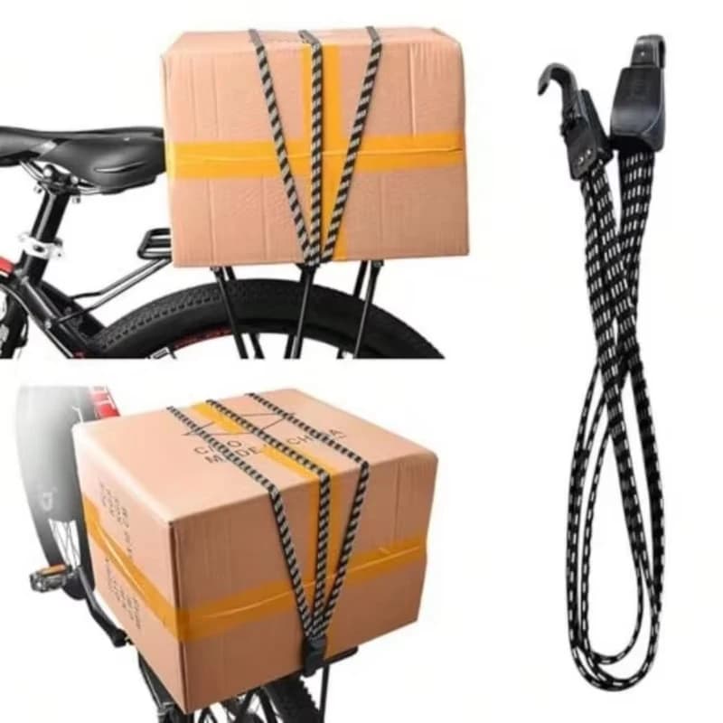 Bicycle Luggage Rope Elastic Carrier Rack Strap Binding Rope Belt Buckle Hook Climbing Tools Outdoor Camping Hiking Accessories