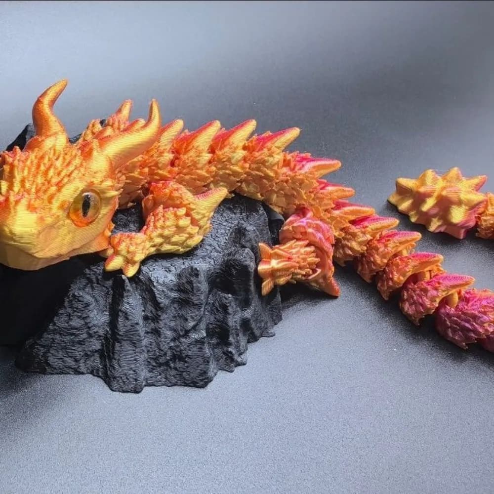 Simulated Eye 3D Printed Dragon Chinese Dragon Laser 3D Printed Diceratops Dragon Flexible Poseable Joints 3D Articulated Dragon