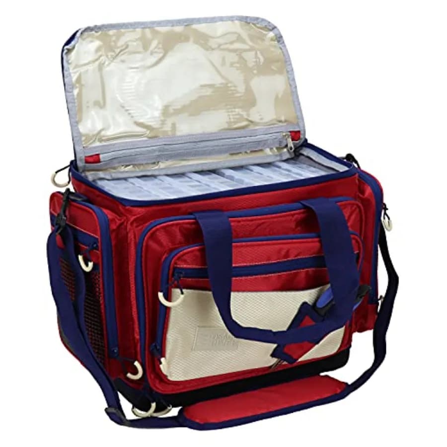Borsa per Attrezzatura da Pesca con Scatole Porta Accessori, Borsa Impermeabile per Pesca in Acqua Salata, Fondo Antiscivolo, Tracolla Imbottita, Pinze da Pesca