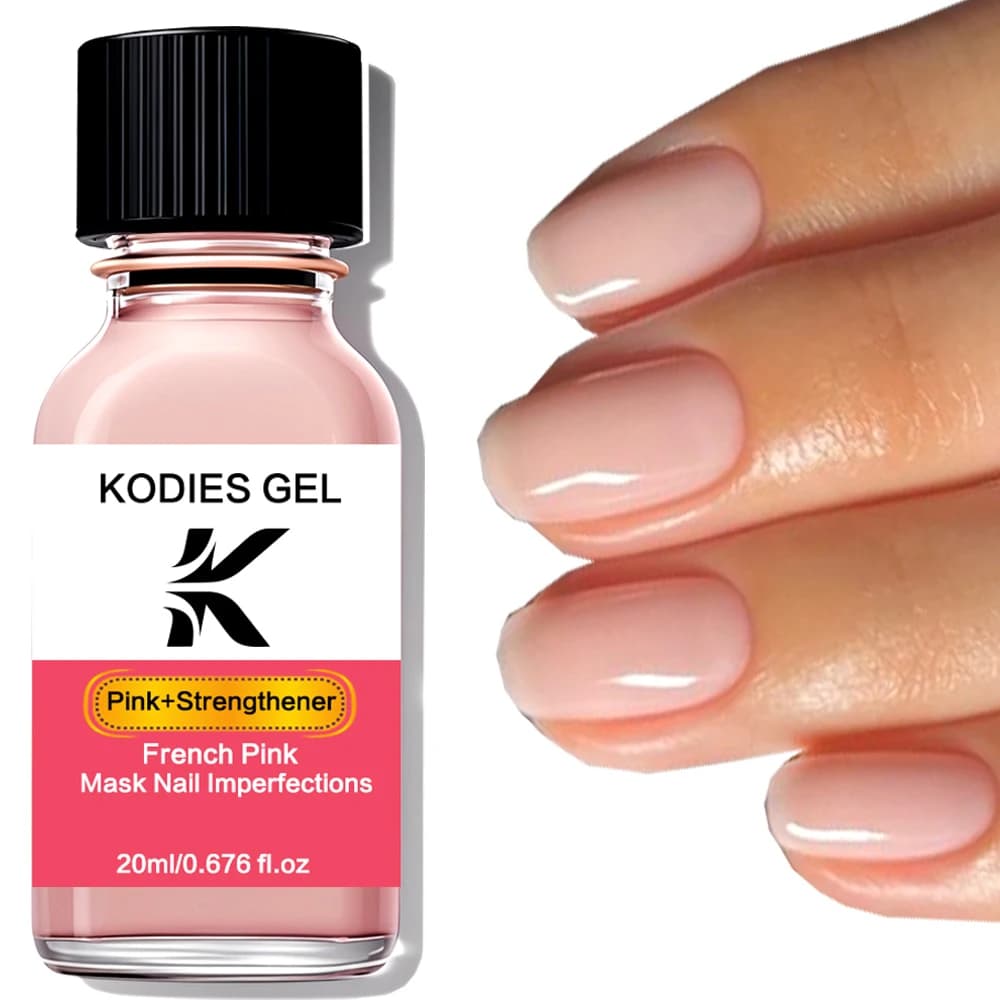 KODIES GEL 20ML Rosa Naturale Rinforzo per unghie Smalto per la crescita delle unghie Asciugatura rapida Protegge le unghie sottili e morbide Riparazione Indurente Olio base