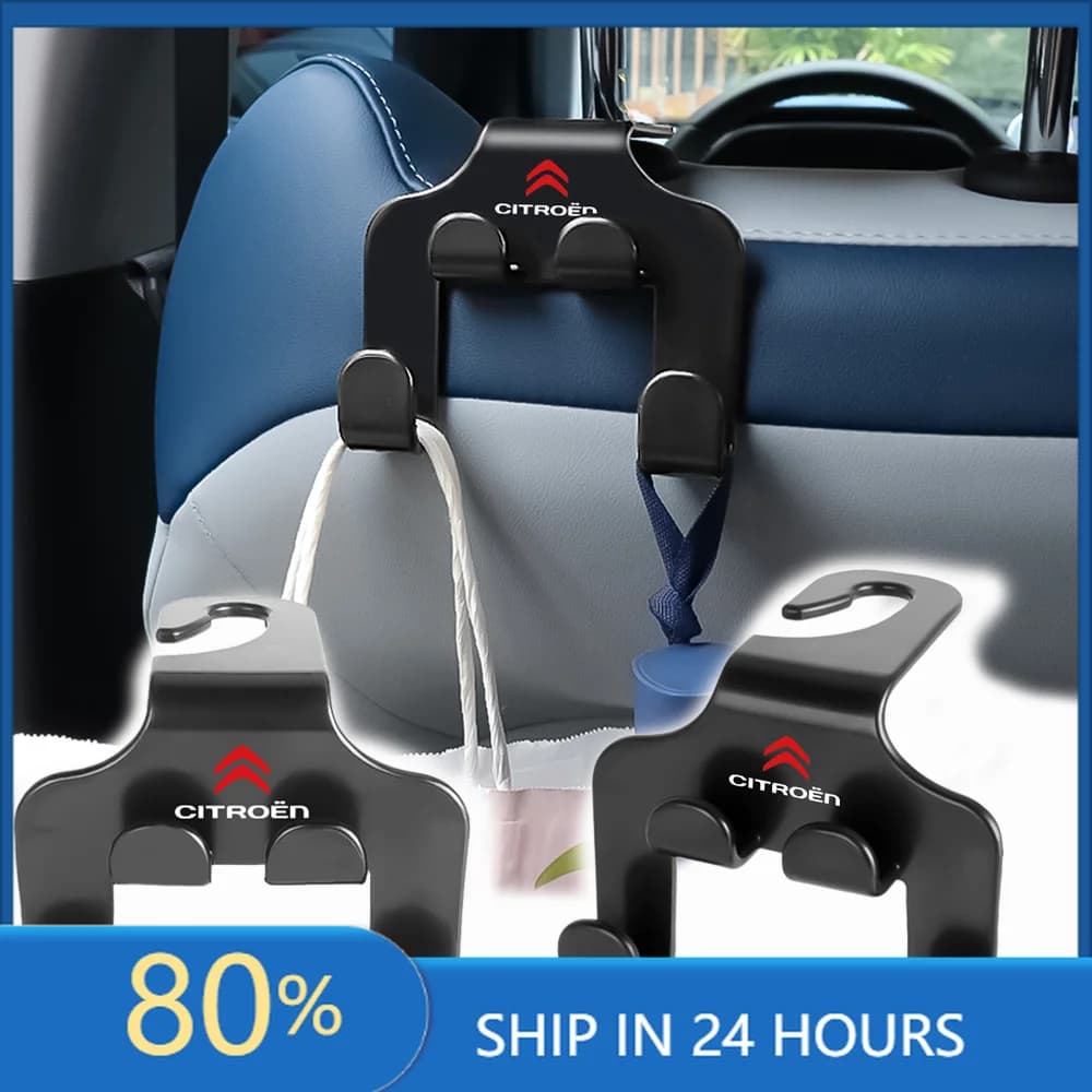 Car Stickers 1pc/2pcs ABS Portable Car Seat Back Seat Hook Storage Holder Hanging Hook For Citroen C3 C4 C4L VTS C1 Picasso Auto