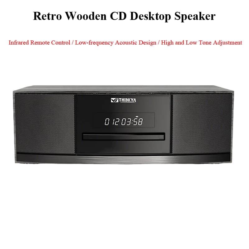 Lettore CD desktop HIFI all-in-one con altoparlanti integrati Bluetooth 5.1FM Radio Lettore CD domestico multifunzionale Regolazione EQ