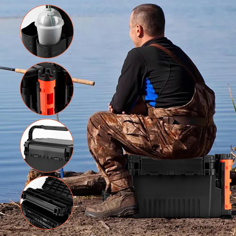 2-level fishing gear box, 11 L, adjustable fishing accessories container